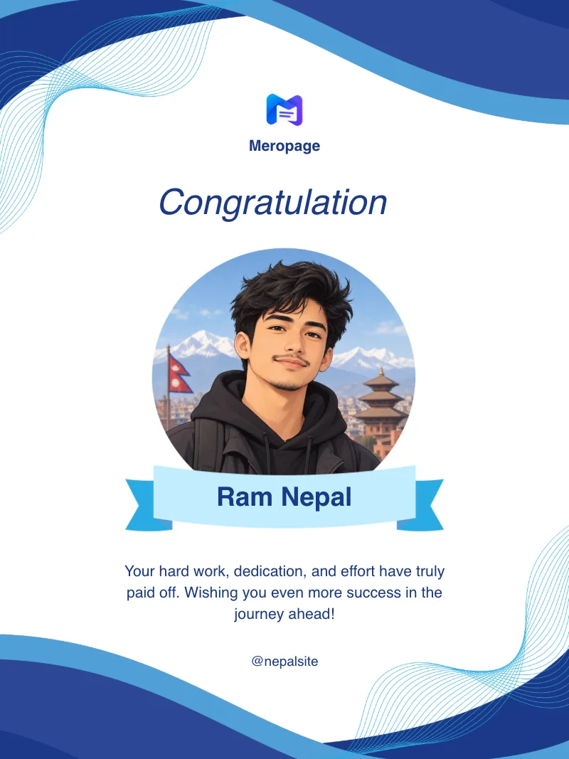 Blue and White Modern Congratulations Instagram Post template